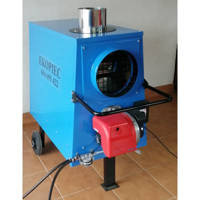 Piec grzewczy, nagrzewnica olejowa EKOPIEC P-40 z palnikiem olejowym moc: 40kW do myjni, lakierni, stolarni, suszarni, hal, kościołów, namiotów