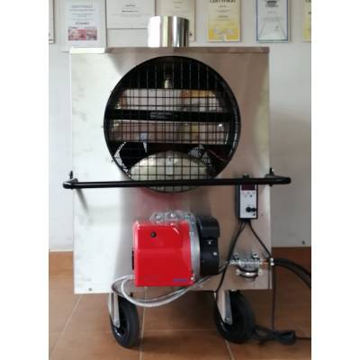 Piec grzewczy, nagrzewnica olejowa EKOPIEC P-90 STRONG INOX z palnikiem olejowym moc: 90kW do myjni, lakierni, stolarni, suszarni, hal, kościołów